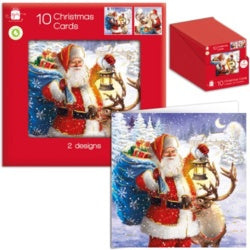 Square Traditional Santa Cards