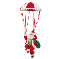 Animated Santa Parachute With Green Sack