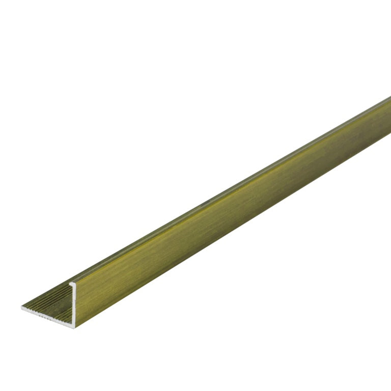 Gloss Brushed Gold Metal Tile Trim L Profile