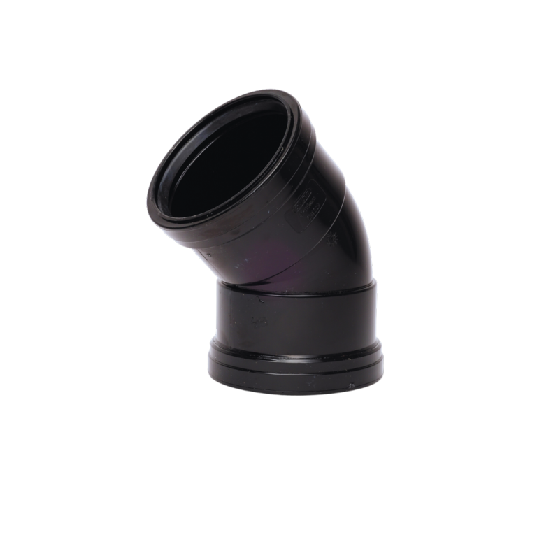 Double Socket 135° Bend Black