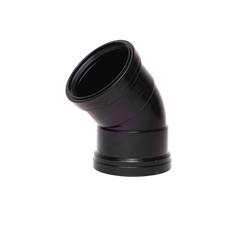 Double Socket 135° Bend Black