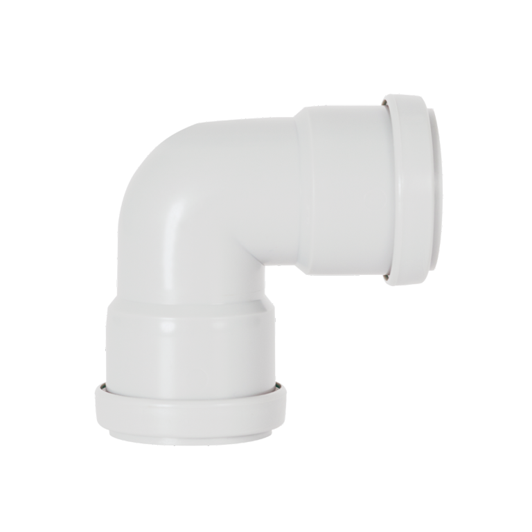 Push Fit Knuckle 90° Bend White