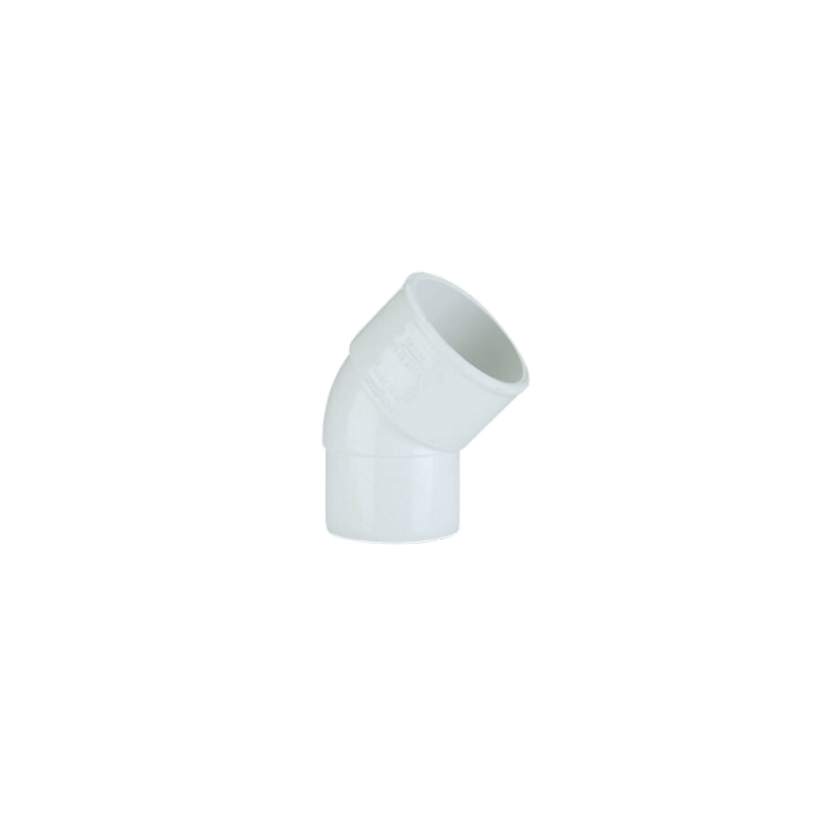 Solvent Weld Spigot 45° Bend White