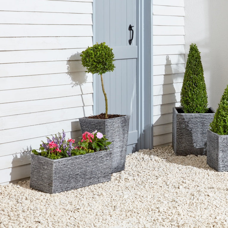 Ash Large Square Slate Planter