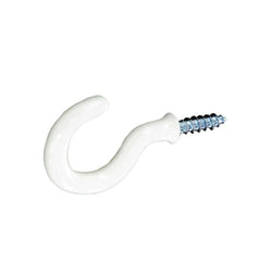 Cup Hooks Plastic Covered White (4)