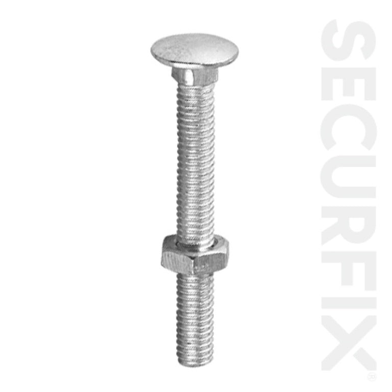 Carriage Bolt With Nut ZP M12 x 75mmm