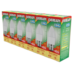 LED BC Candle B22 Pack 6