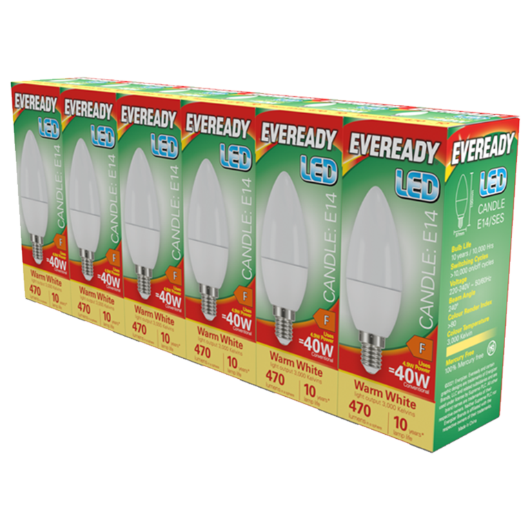 LED SES Candle E14 Pack 6