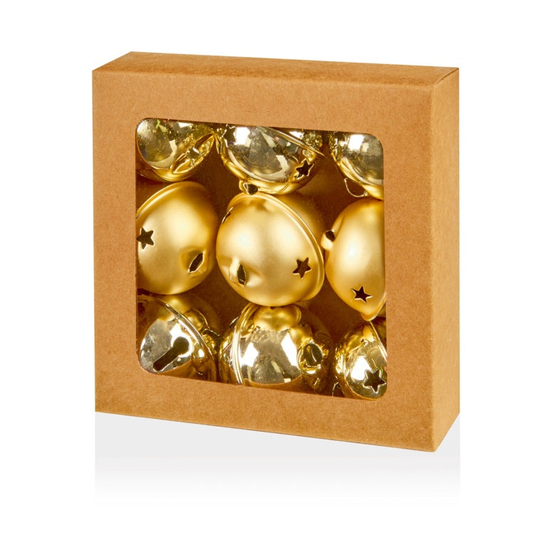9 Piece Battery Operatedxed Champagne Gold Bells