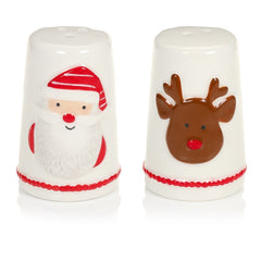 2 Piece Santa & Reindeer Salt & Pepper Set