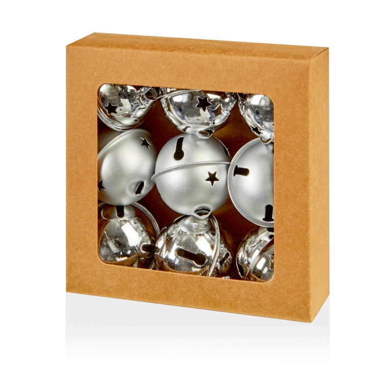9 Piece Battery Operatedxed Silver Bells
