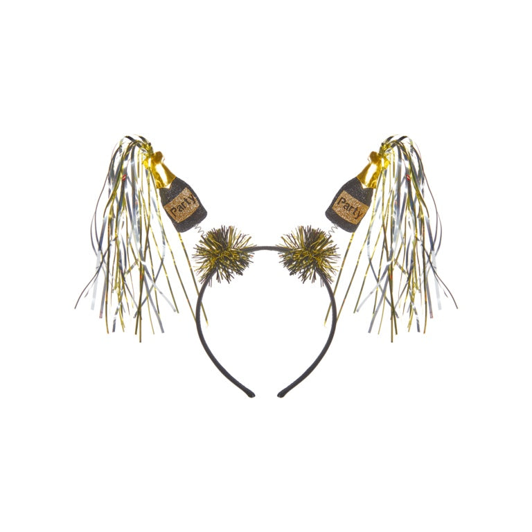 Champagne Bottles With Tinsel Headband