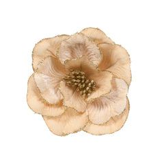 Chm Gold Velvet Dahlia Clip On