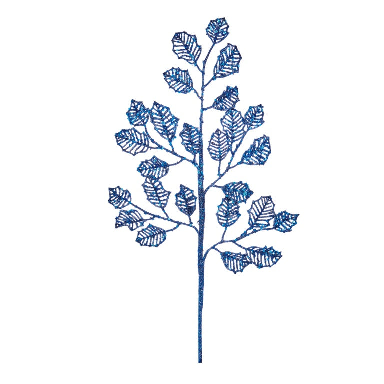 Blue Holly Leaf Glitter Spray