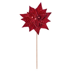 Burgundy Velvet Poinsettia W/B