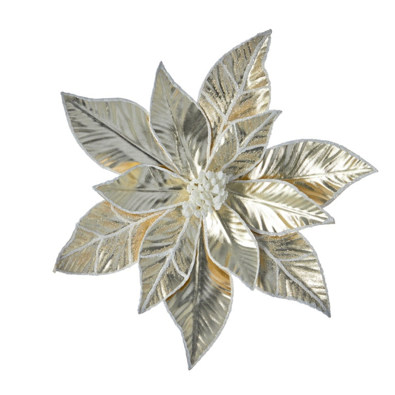 Champagne Gold Metallic White Poinsettia