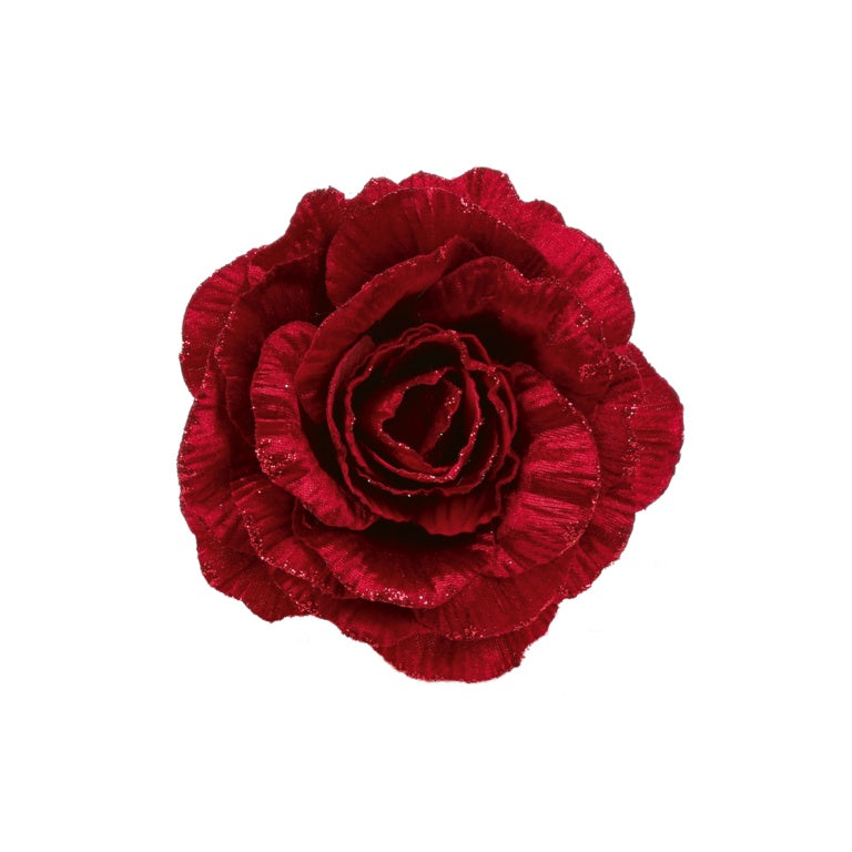 Burgundy Velvet Glitter Rose