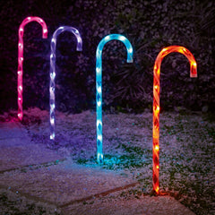4 Piece Candy Cane Path Light 40 LEDs Rainbow
