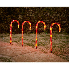 Candy Cane Path Lights Set 4