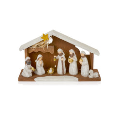 7 Piece Nativity Scene With Wood House