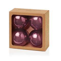 4 Piece Plum Shiny Shatterproof Baubles