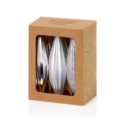 6 Piece Silver Drop Bauble