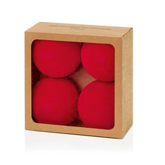 4 Piece Red Flock Balls