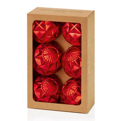 6 Piece Red Geo Balls