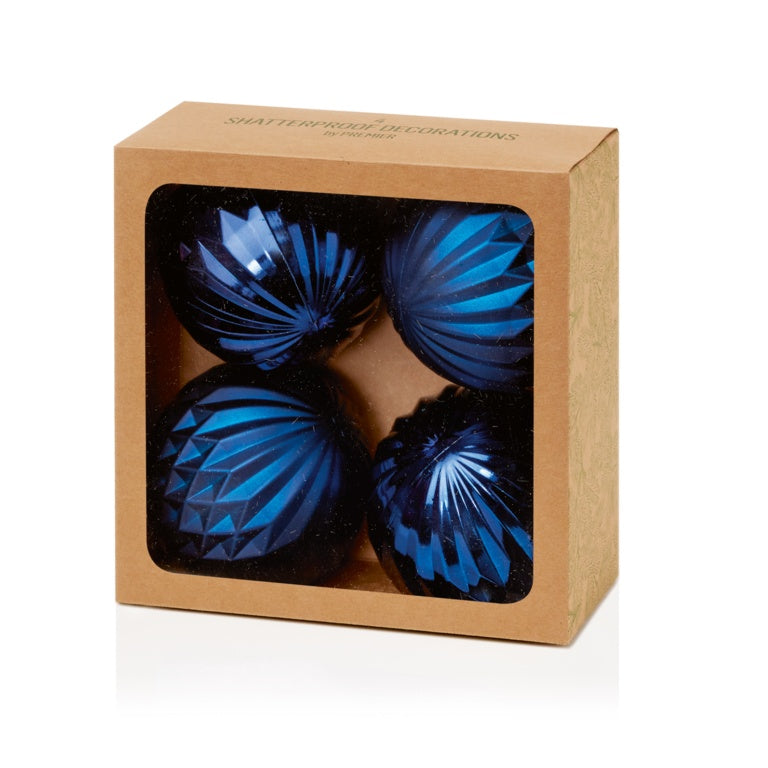 4 Piece Midnight Blue Geo Balls