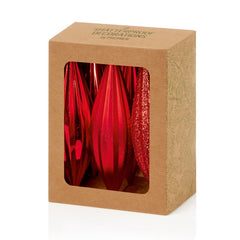 6 Piece Red Drop Bauble