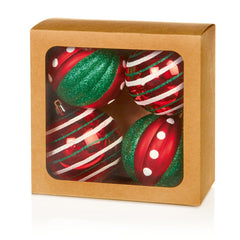 4 Piece Red Green Baubles