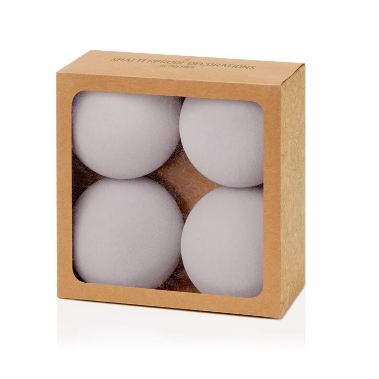 4 Piece Silver Flock Balls
