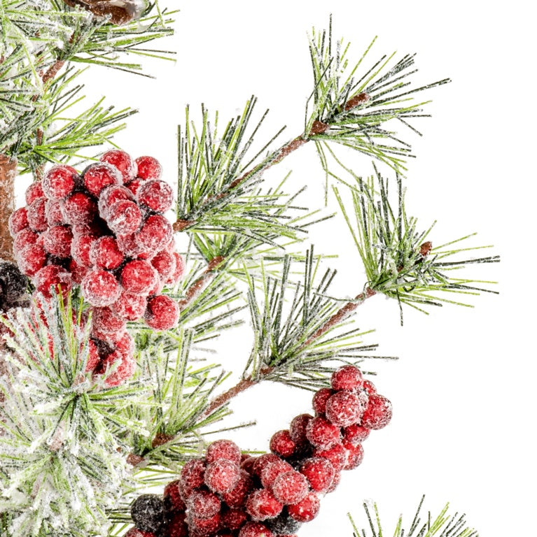 Bristle Tree With Berries With Hessian Base