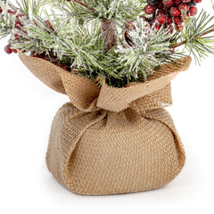 Bristle Tree With Berries With Hessian Base