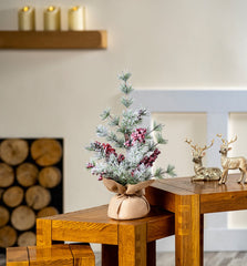 Bristle Tree With Berries With Hessian Base