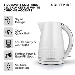 Solataire White Kettle 3kw