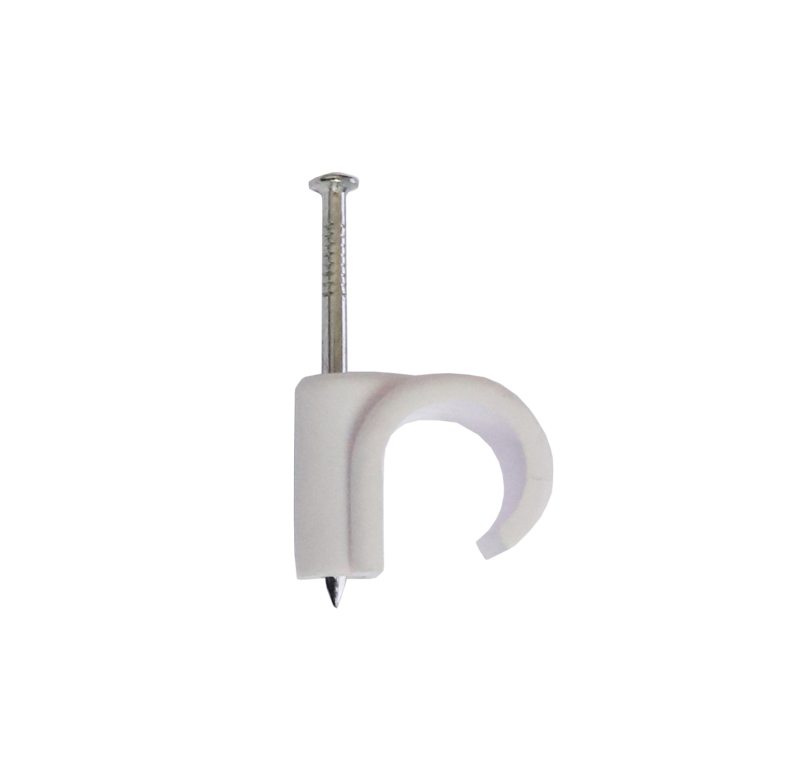 15mm White Nail In Pipe Clips