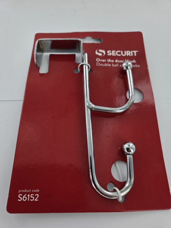 Chrome Plated Overdoor 2 Ball Hook Rail