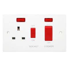 Square Cooker Switch & Socket Double Pole