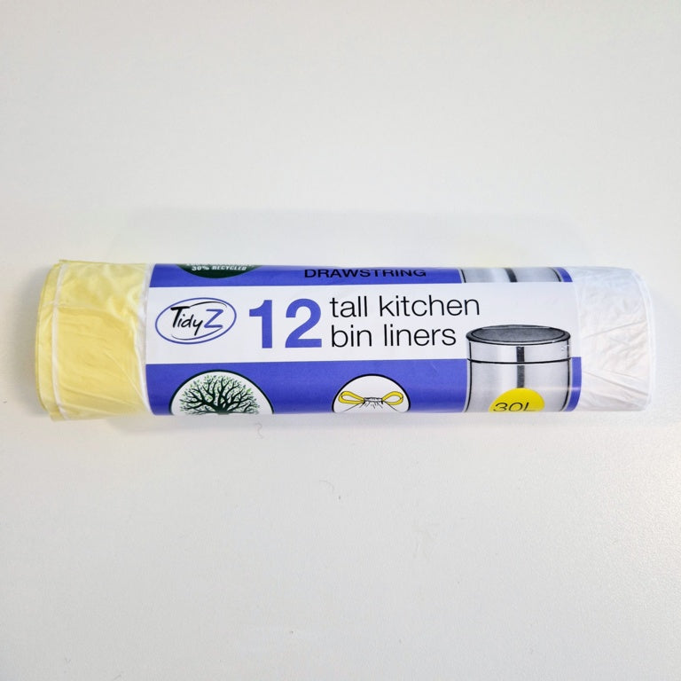 Tall Kitchen Drawstring Bin Liners 30L