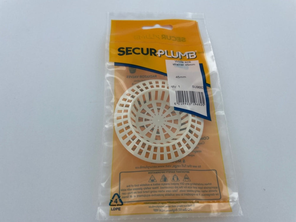 White Sink Strainer 45mm