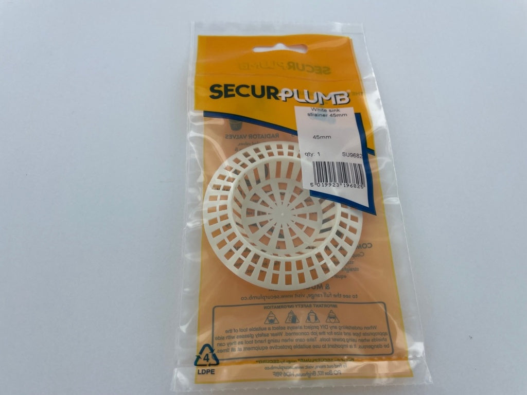 White Sink Strainer 45mm