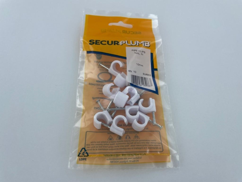 Pipe Clips Nail In 10mm