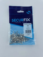 Stainless Steel Plastic Headed Pin White 30mm