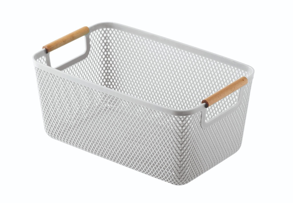 Medium Plastic Storage Basket Wooden