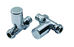Modern Chrome Radiator Valve Straight Pair