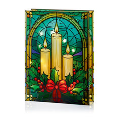 Battery Operated Lit Glass Candles Table Top 50 Warm White LEDs