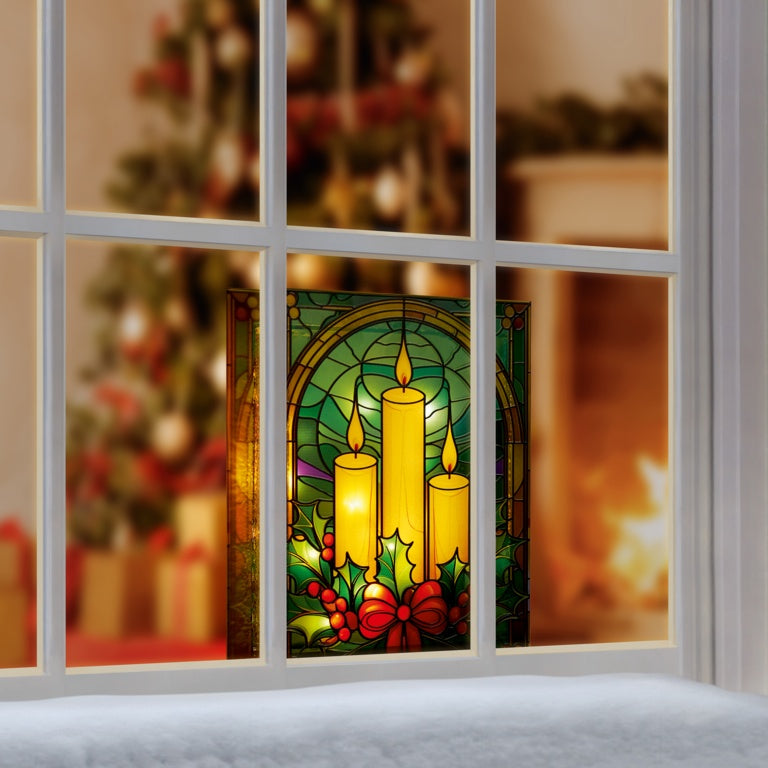 Battery Operated Lit Glass Candles Table Top 50 Warm White LEDs