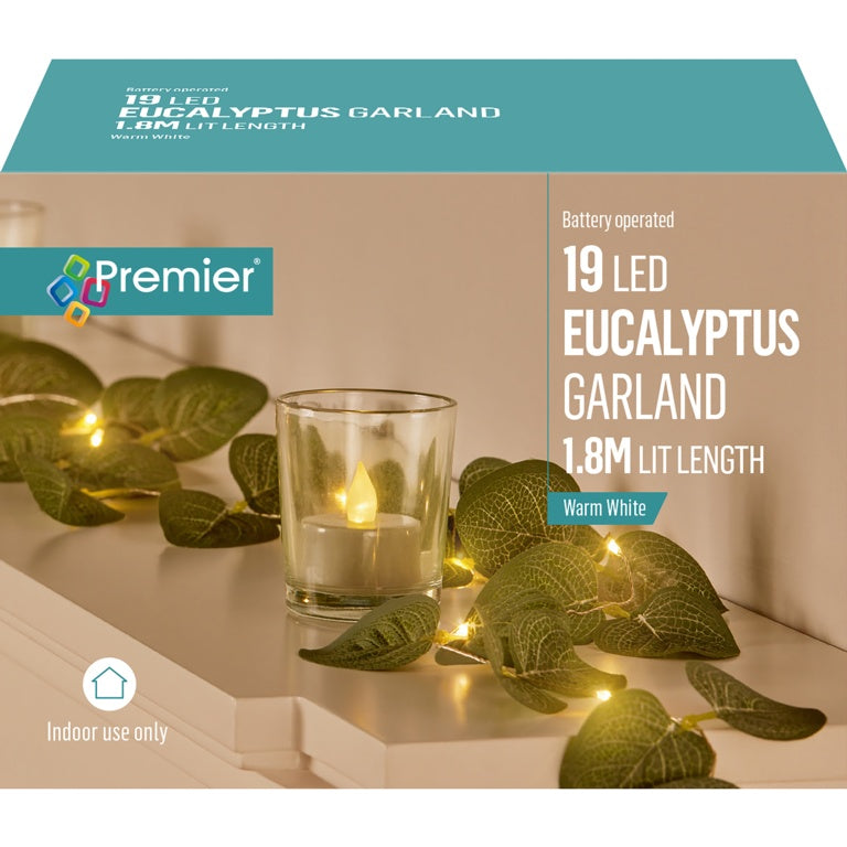 Battery Operated Lit Eucalyptus Garland