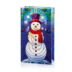 Battery Operated Lit Snowman Glass Table Top 50 Warm White LEDs